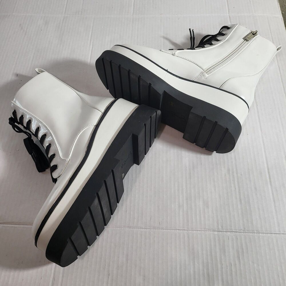 Jessica Simpson Women Imelda Platform Combat Boot White Sz 8 - Picture 5 of 6